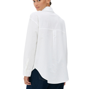 Chemise en coton blanc de qualité supérieure pour femmes - Haut décontracté à boutons surdimensionné - Product Image 3