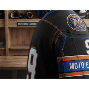 Maillot de hockey sur glace à manches courtes, design drapeau, séchage rapide, respirant, en polyester, pour entraînement et matchs d'équipe, commandes en gros pour équipes - Product Image 3