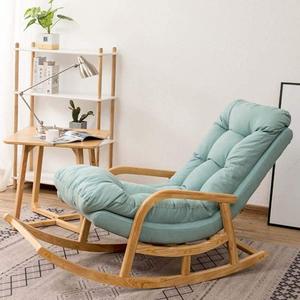 Teak Wood Rocking Chair Wood Rocking Chair for Living Room Home Decor Relaxing Seat for Adult with Armrest - Product Image 1