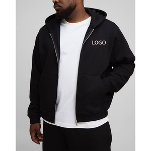 Sudadera con Capucha de Invierno para Hombre, Estilo Urbano Deportivo, con Cremallera, Estampado Gráfico 3D en Relieve, Textura Pesada de Algodón - Product Image 1