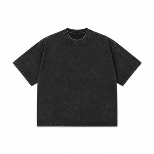 T-shirt personnalisé noir surdimensionné en coton épais 100% écologique et respirant, fabricant Pakistan, marque privée, streetwear - Product Image 1