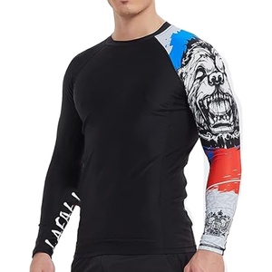 Custom Logo <b>Men</b> Long Sleeve Rash Guard <b>Compression</b> <b>Shirt</b> Graphic Print UV Protection Quick Dry OEM Wholesale - Product Image 1