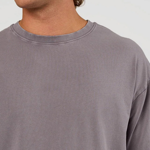 Manufacturer Custom Oversized Washed Cotton <b>TShirt</b> Grey Vintage Acid Wash Heavyweight Streetwear Blank Graphic Print Tee For Men - Product Image 5