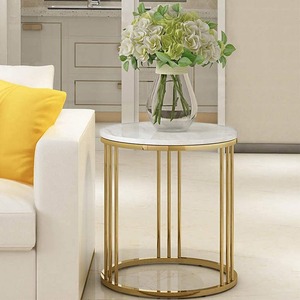Table à manger ronde moderne avec plateau en contreplaqué, structure en métal doré, mobilier de luxe pour salle à manger, salon et café - Product Image 2
