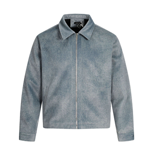 Chaqueta Cortavientos de Invierno para Hombre, Estilo Béisbol, Ecológica, con Cuello Alto, Casual, Bordada, de Lona, con Exterior de Nailon/Algodón - Product Image 2