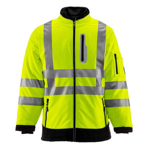Chaqueta de Seguridad de Trabajo para Invierno con Capucha, Diseño Personalizado, Manga Larga, Cierre de Cremallera, Transpirable, Resistente al Viento, Reflectante para Seguridad Vial - Product Image 1