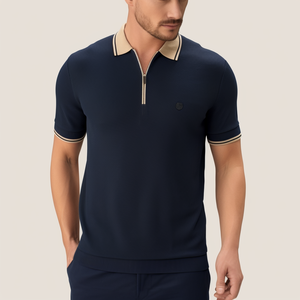 T-shirt de golf à col en jersey respirant 100 % coton 220 g/m² avec impression numérique et logo personnalisé de haute qualité, fermeture éclair 1/4 - Product Image 6