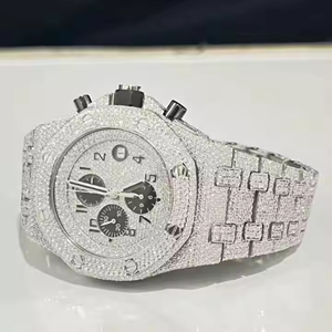 Montre mécanique automatique pour homme de haute qualité, personnalisable avec diamants Moissanite VVS, style classique de luxe, style hip-hop, acier inoxydable - Product Image 3