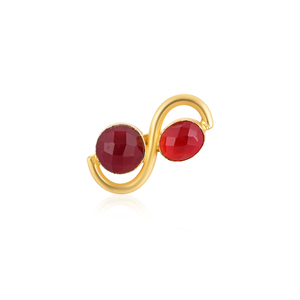 Elegante Anillo de Calcedonia Hidro Ruby y Fucsia, Joyería Hecha a Mano con Estilo para Mujer - Product Image 1