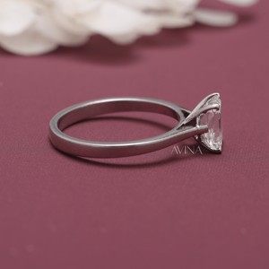 IGI Certified Emerald Cut Diamond Solitaire <b>Ring</b> in 14KT Yellow / Rose & White Gold - Product Image 5