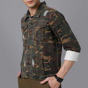 Wholesale Custom Jeans <b>Jacket</b> Street Wear Flight Men Rip Denim <b>Jacket</b> in Bulk Brand Casual Fashion Men Coat - Product Image 2