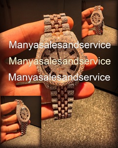 Reloj de Pulsera para Hombre con Movimiento Automático, Cristal de Diamante Moissanite VVS, Acero Inoxidable, Corte Completo, Resistente al Agua 10 Bar - Product Image 3