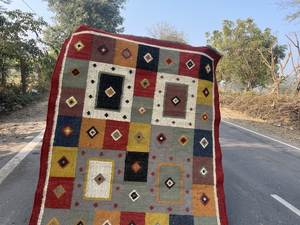 Alfombra de Yute y Lana Tejida a Mano, Multicolor con Borde Rojo, Ecológica, Moderna, de Pelo Corto, Tamaño Personalizado para Pasillo, Cocina, Sala de Estar - Product Image 5