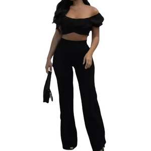 Nouveau pantalon large tendance pour femme, taille haute, respirant, pour le travail, OEM ODM - Product Image 6