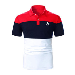 Camiseta de Manga Corta para Hombre, con Logotipo Frontal, Tejida, 100% Algodón, Estilo Casual, en Rojo, Azul Marino y Blanco - Product Image 2