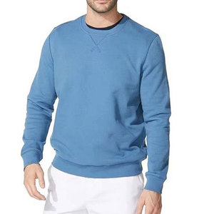 Sweat-shirt à col rond uni pour homme, coupe classique, manches longues, tricot en coton décontracté, vêtements d'automne - Product Image 1
