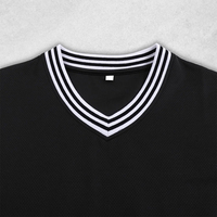 T-shirts en maille à col en V à séchage rapide, coupe ample et courte, style décontracté, en tissu tricoté, type maillot de baseball