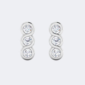 0.70CTW, Redondos, con bisel, tipo stud lineal, pendientes colgantes / pendientes lineales - Product Image 2
