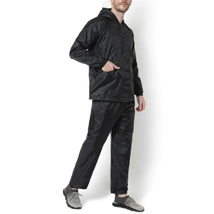 Winter Hooded Men's Track Suit Windbreaker Set Full Length Breathable Solid Nylon Sporty Outdoor Waterproof Lightweight Clothing - Product Image 5