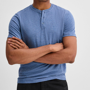 Fashion Men Button Neck <b>T</b>-<b>shirt</b> Summer Clothes <b>Ringer</b> Breathable Solid New Design Casual Wear Style Button Neck <b>T</b> <b>Shirts</b> - Product Image 3