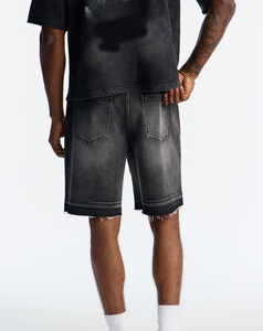 Shorts en jean délavé pour homme, taille mi-haute, coupe droite, décontracté, été, en coton - Product Image 2