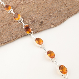 925 Sterling Silver Oval Shape Natural Citrine Gemstones <b>Boho</b> <b>Bracelets</b> Fashion Jewelry Bezel Sett Faceted Cut Wedding <b>Bracelets</b> - Product Image 3