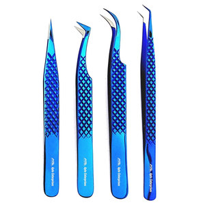 Eyelash Extension Tweezers Fiber Tip Eye Volume False Lash Tweezers Beauty <b>tools</b> Straight Curved Volume Lash Stainless Steel - Product Image 1