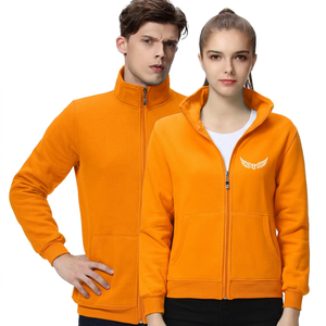 Unisex Fleece <b>Jacket</b> Solid Color Stand Collar Zipper Embroidered Logo Casual Autumn Wear Regular Fit - Product Image 4
