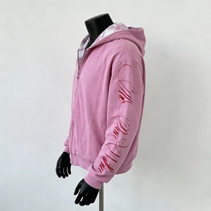 Custom Acid Washed Double Layer Heavyweight Boxy Distressed Embroidered <b>Flannel</b> <b>Jacket</b> Plaid Reversible Zip up Hoodie for Men - Product Image 4
