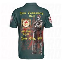 Polo personnalisé pour homme avec nom de commanderie, franc-maçon, chevalier templier, broderie personnalisée Sir Knights Fraternal