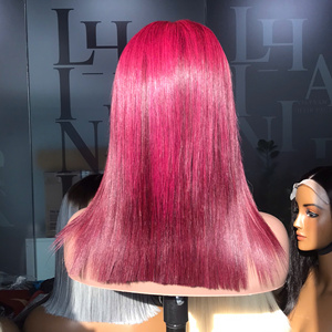 Perruque couleur vin rouge avec closure, cheveux humains vierges vietnamiens super double drawn, qualité premium, livraison rapide, qualité de luxe - Product Image 2