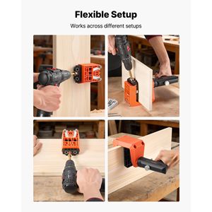 Kit per Fori a Soffietto con Maniglia Girevole a 360 Gradi Regolabile, 260 Viti, Misure 1/2" 3/4" 1-1/2", Sistema C-Clamp per Lavorazione del Legno - Product Image 6