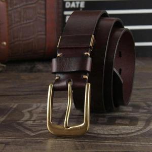 Cinturones de Cuero Genuino de Longitud Personalizada con Hebilla de Latón, Resistentes al Agua, de Piel Animal Auténtica, Cinturón de Cuero Puro, Gran Venta - Product Image 1