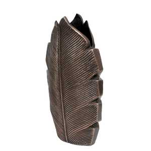 Vase à plumes en métal moderne très prisé, fait main, décoration de table, hauteur 39 cm, finition argentée - Product Image 3
