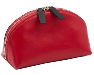 Elegante bolsa de cosméticos de cuero PU de color rojo/Proveedor de bolsa de cosméticos de cuero PU/Bolsa de cosméticos de cuero espaciosa múltiple - Product Image 2