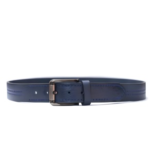 Cinturón de Cuero Azul Premium para Hombre, Cinturón de Cuero Genuino Ajustable y Duradero para Uso Formal, Casual, de Oficina y Diario - Product Image 3