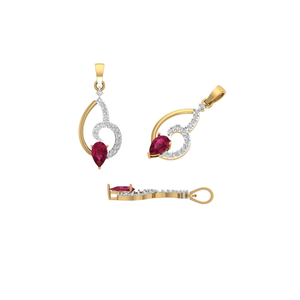 Luxury <b>Solid</b> 18k and 14 k <b>Gold</b> Diamond <b>Pendant</b> Certified Natural Diamonds Romantic Bridal Wedding Jewelry - Product Image 1