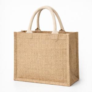 Jute Shopping <b>Bag</b> With Logo Print <b>Medium</b> <b>Size</b> Top Handle Hand Carry <b>Bag</b> For Grocery And Daily Use Made In Bangladesh - Product Image 2