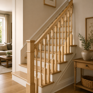 34 Inch Solid Wood Stair Baluster Pin Top Spindle Custom Square Top Wooden Balusters for Stair Railing System - Product Image 6