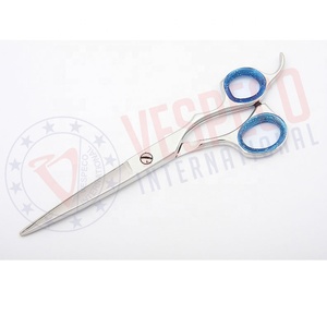 Ciseaux à cheveux à lame droite de salon professionnel en acier inoxydable avec poignée en acier tranchant pour les barbiers utilisent des produits de beauté - Product Image 1