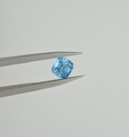 Pierre synthétique de laboratoire CVD HPHT, taille coussin, bleu intense fantaisie, 1 carat, certifiée IGI, clarté VS1, percée au laser, pierre libre pour fiançailles