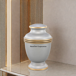 Urna de Metal de aleación de alta calidad Golden Triband para adultos, ceremonia conmemorativa, cenizas, suministros funerarios, urnas de lujo de estilo americano - Product Image 4