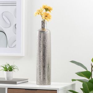 Vase à fleurs contemporain en métal, pot de fleurs en fer, centre de table décoratif pour la décoration de salon moderne - Product Image 5