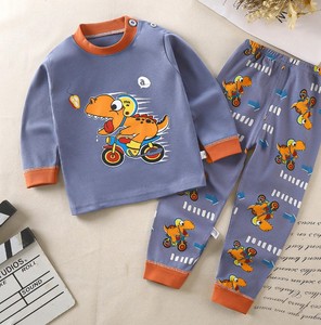 Ensemble pyjama à manches longues pour filles, avec imprimé baleine, pantalon rayé bleu, vêtements de nuit confortables - Product Image 5