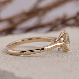 Anillo de Compromiso con Diamante CVD Cultivado en Laboratorio, Corte Ovalado, Certificado IGI, 1-5ct VS1, Oro 14K/18K/PT950, Joyería Personalizada - Product Image 3