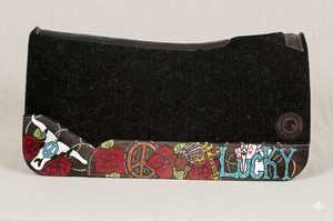 Tapis de selle western pour chevaux de travail en feutre de laine gris équestre, avec cuir découpé marron et turquoise, travaillé à la main, pour fabricants - Product Image 2