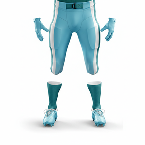 Uniforme de Fútbol Americano Personalizado al por Mayor, Conjunto Transpirable con Estampado por Sublimación, 100% Poliéster, Pantalón Corto de Color Sólido, Tallas Grandes - Product Image 5