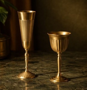 Gobelet en verre et laiton de qualité supérieure, fait main, élégant, traditionnel, pour la maison - Product Image 4
