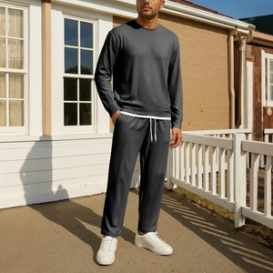 Stylish Unisex <b>Jogger</b> <b>Set</b> 2 Piece Premium Crewneck Sweatshirt Sweatpants Casual Lounge Activewear <b>Matching</b> Tracksuits - Product Image 4