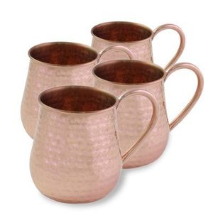 Pure Copper Hammered Mule <b>Mug</b> <b>Set</b> with Metal Straws Rustic Cocktail <b>Mug</b> for Beer Whiskey Coffee and Bar Serving - Product Image 1